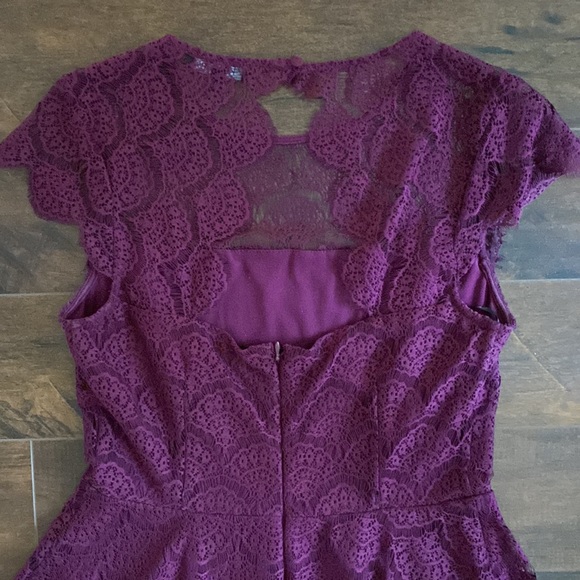 Kensie - Lace Cocktail Dress - Wine - 6 - Picture 6 of 10